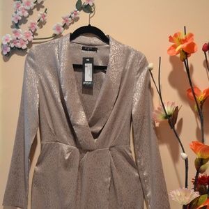 Satin Leopard Wrap Dress